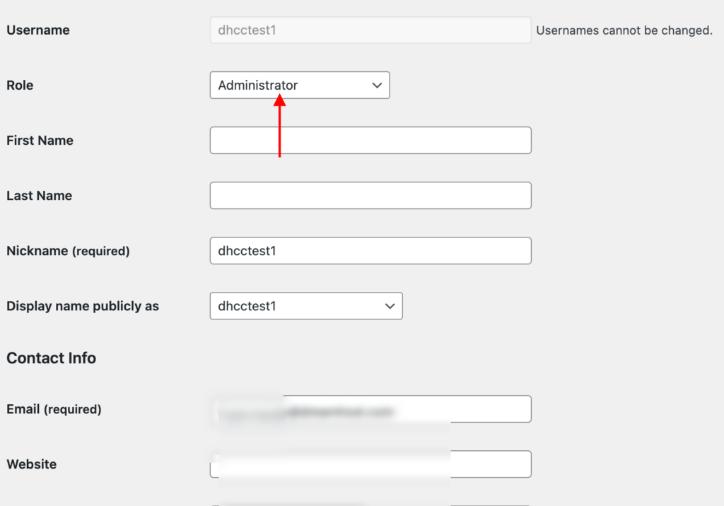 Change the User Role