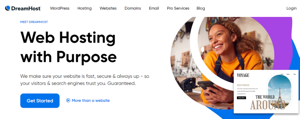 dreamhost - web hosting for small businesses