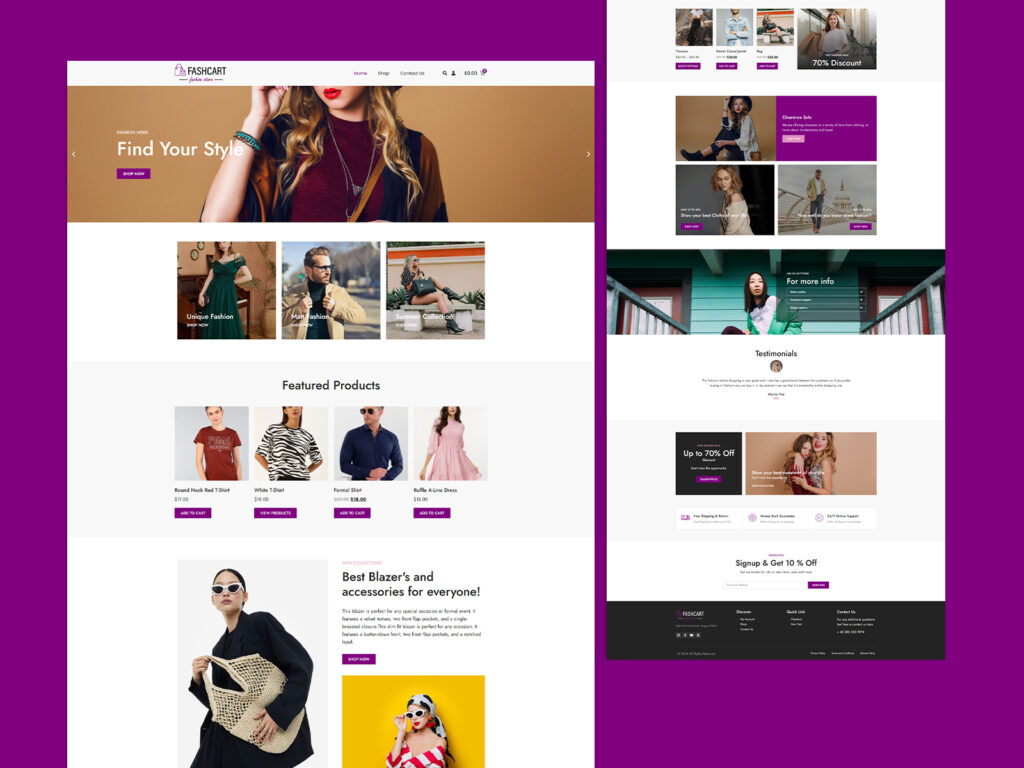 WooCommerce  template to build fashion site