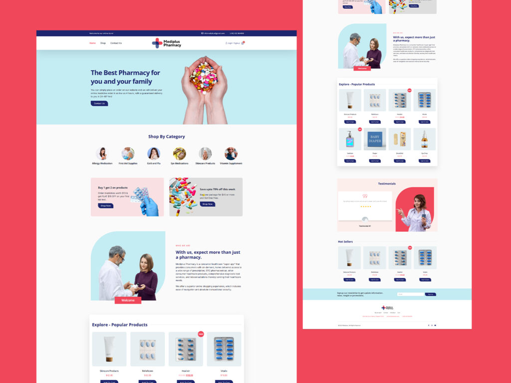 WooCommerce  template to build pharmacy website