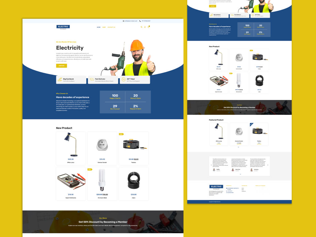 WooCommerce  template to build electronic site