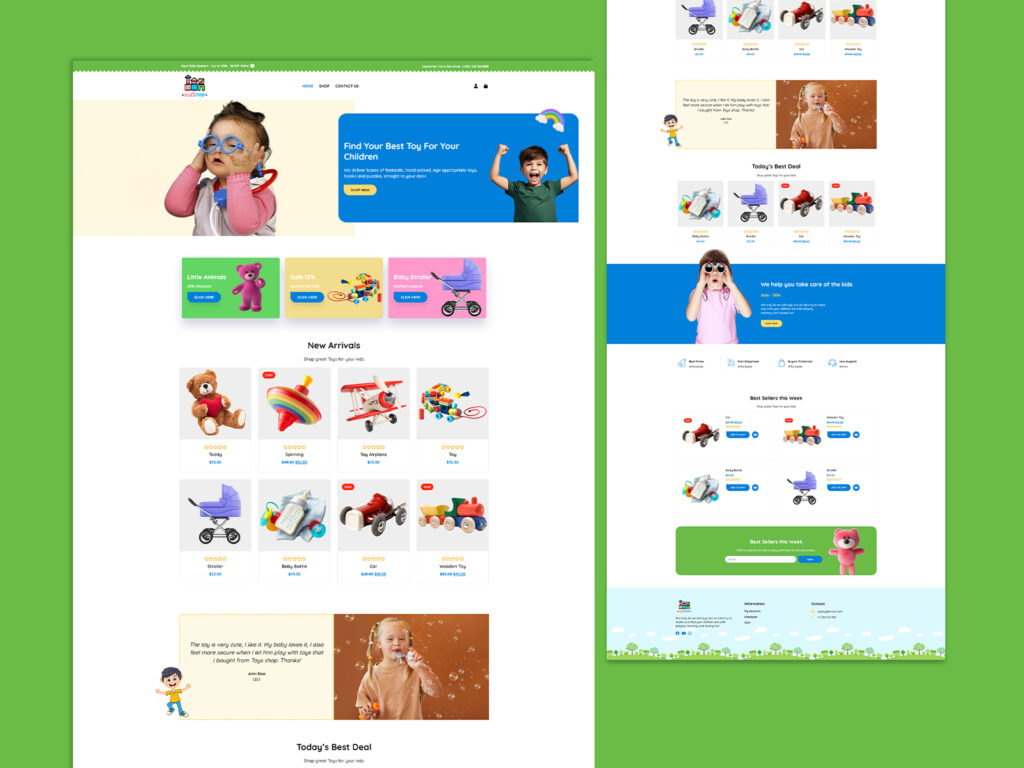 WooCommerce  template to build kids toy store website