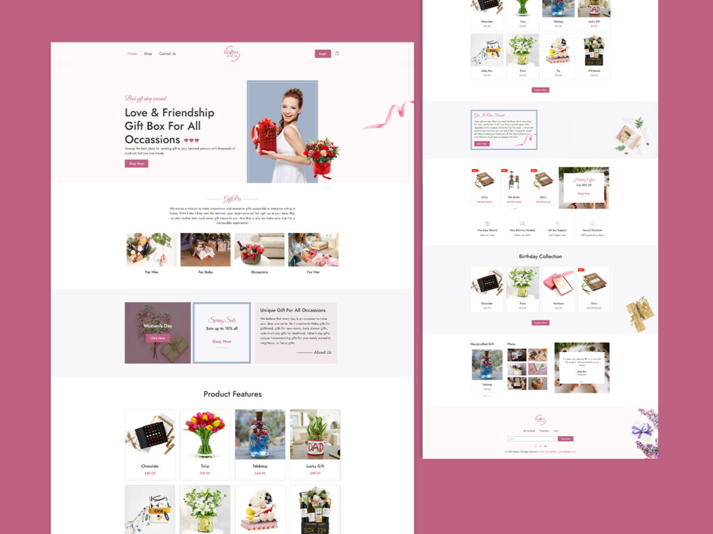 WooCommerce  template to build gift item site
