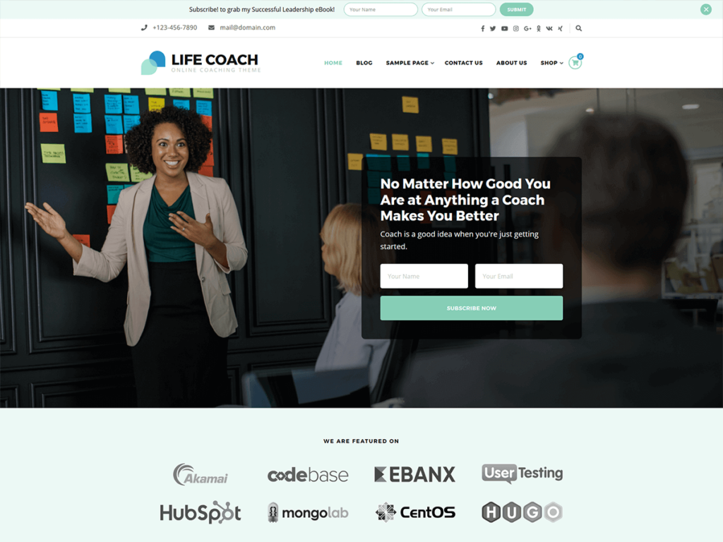 Premium Life Coach WordPress theme