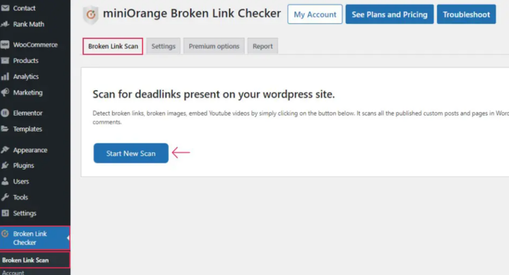 Mini orange broken links checker
