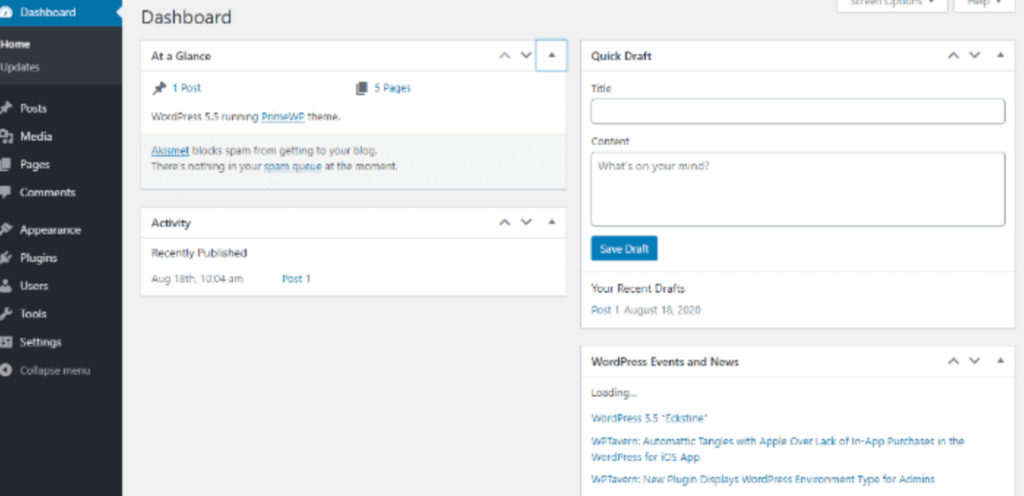 WordPress Admin Dashboard with White Labeling
