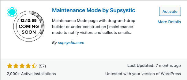Maintenance Mode by Supsystic