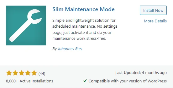 Slim Maintenance Mode