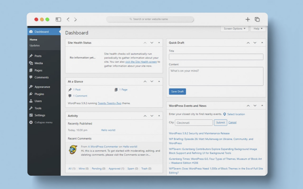 WordPress-admin-area