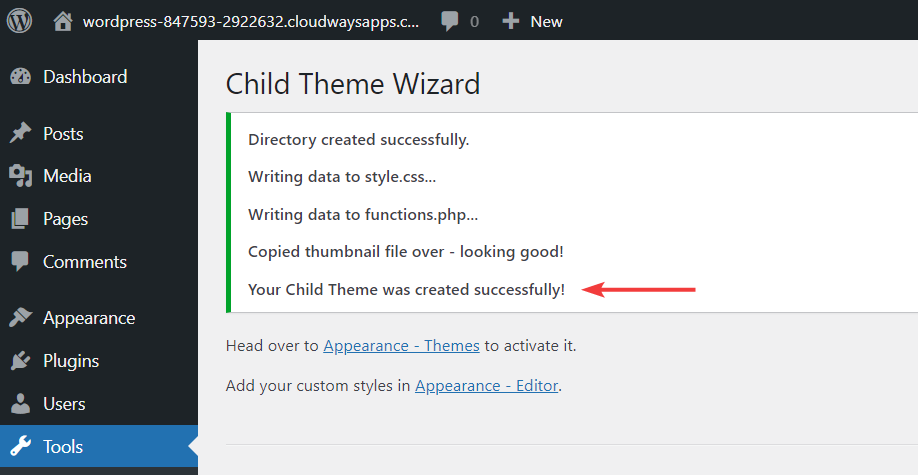child theme setup