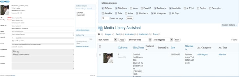 wp media library assistant