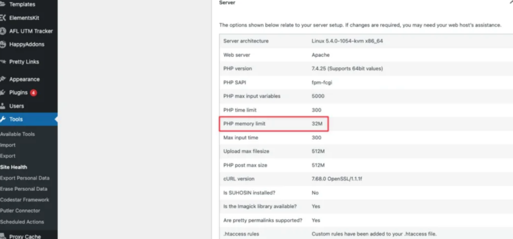 Review and Increase WordPress Memory Limit