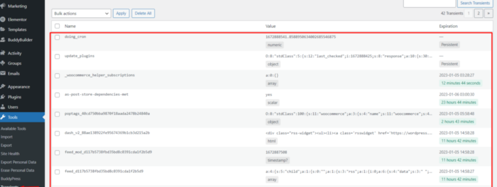 Delete WooCommerce Transients