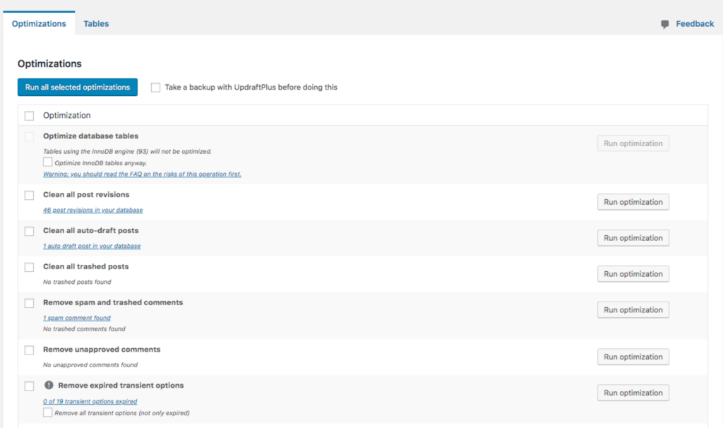 Optimize WordPress Settings
