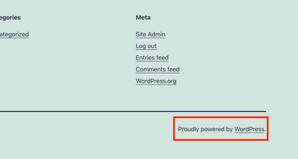 proudly powered by wordpress text