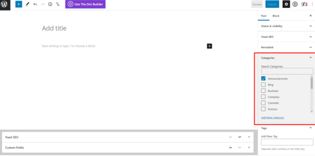 Content with Categories and Tags