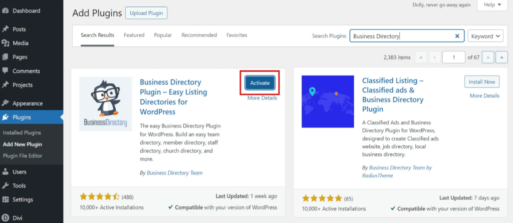 Install and Activate a Directory Plugin