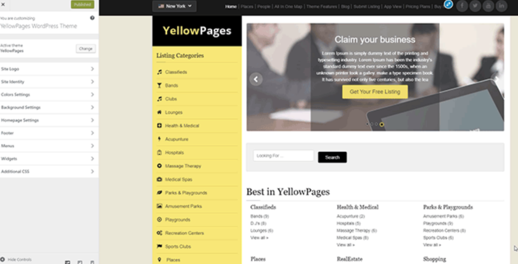 Yellow Pages Website in WordPress