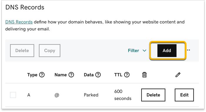 adding dns record