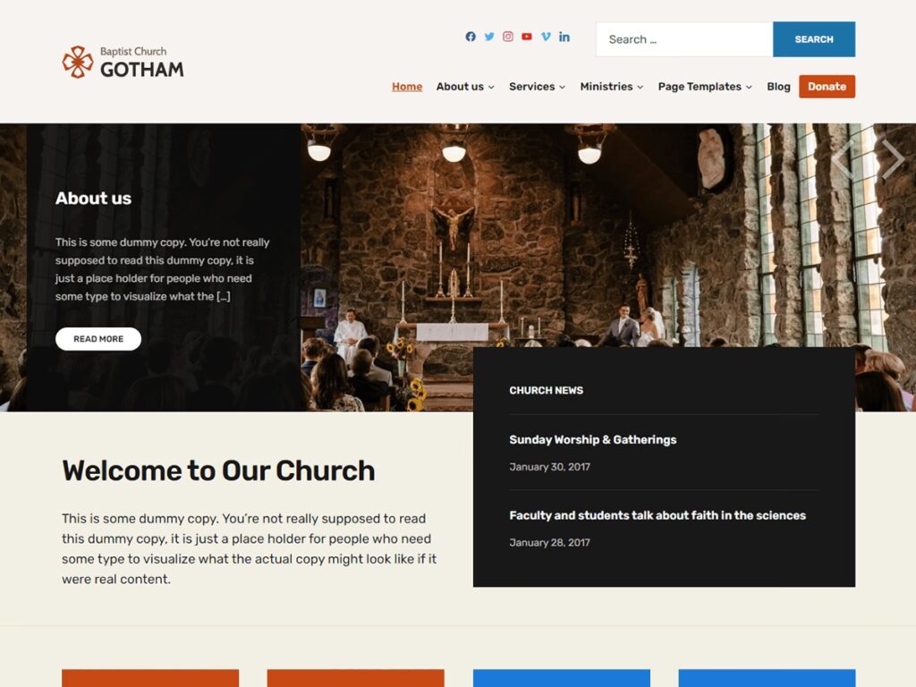faith theme for church website