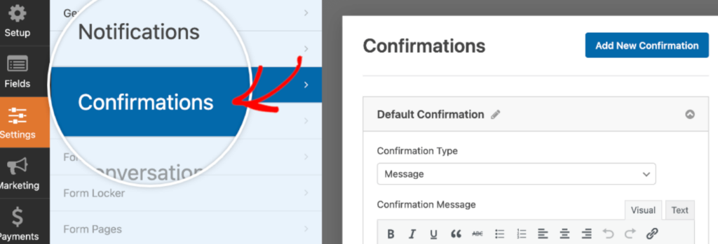 Configure Confirmations