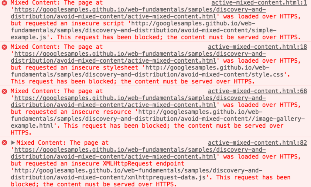 Fix Mixed Content Errors