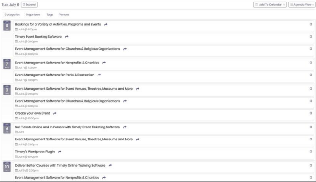 Timely All-in-One Events Calendar